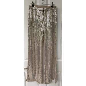 Line + Dot NWT wide leg shiny disco pants small high rise Tall formal $59 retail